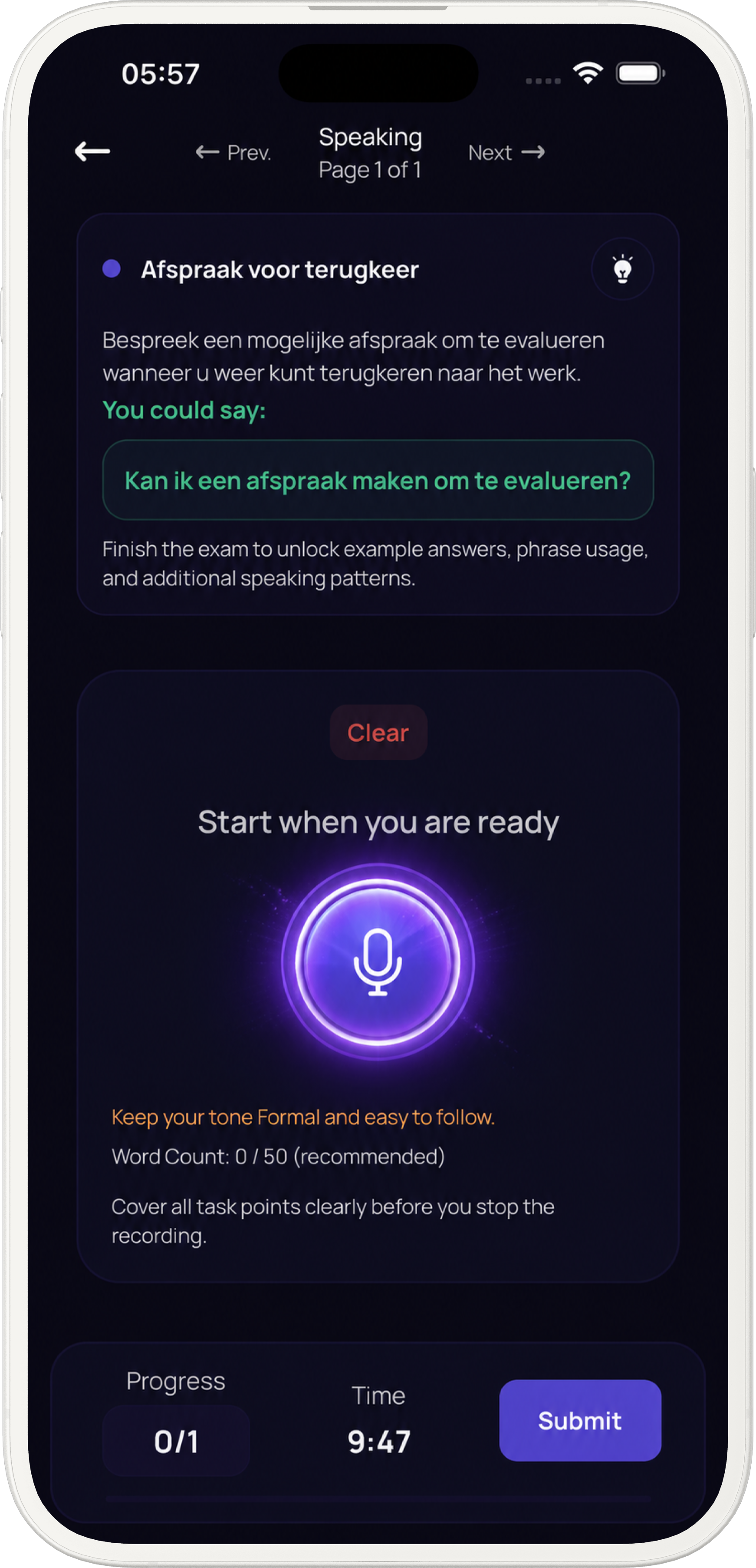 Voclet app mockup
